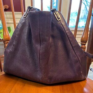 Coach Madison Phoebe Pebbled Leather Shoulder Bag - Purple